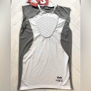 McDavid Boy’s Youth HEX Sternum Shirt White Gray Size Medium